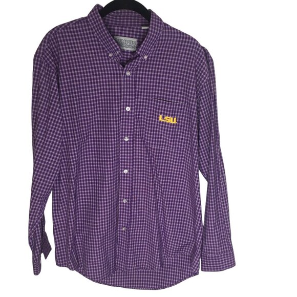 Louisiana State Tigers Shirt Mens Large Purple NCAA College LSU Button Down - Picture 2 of 14
